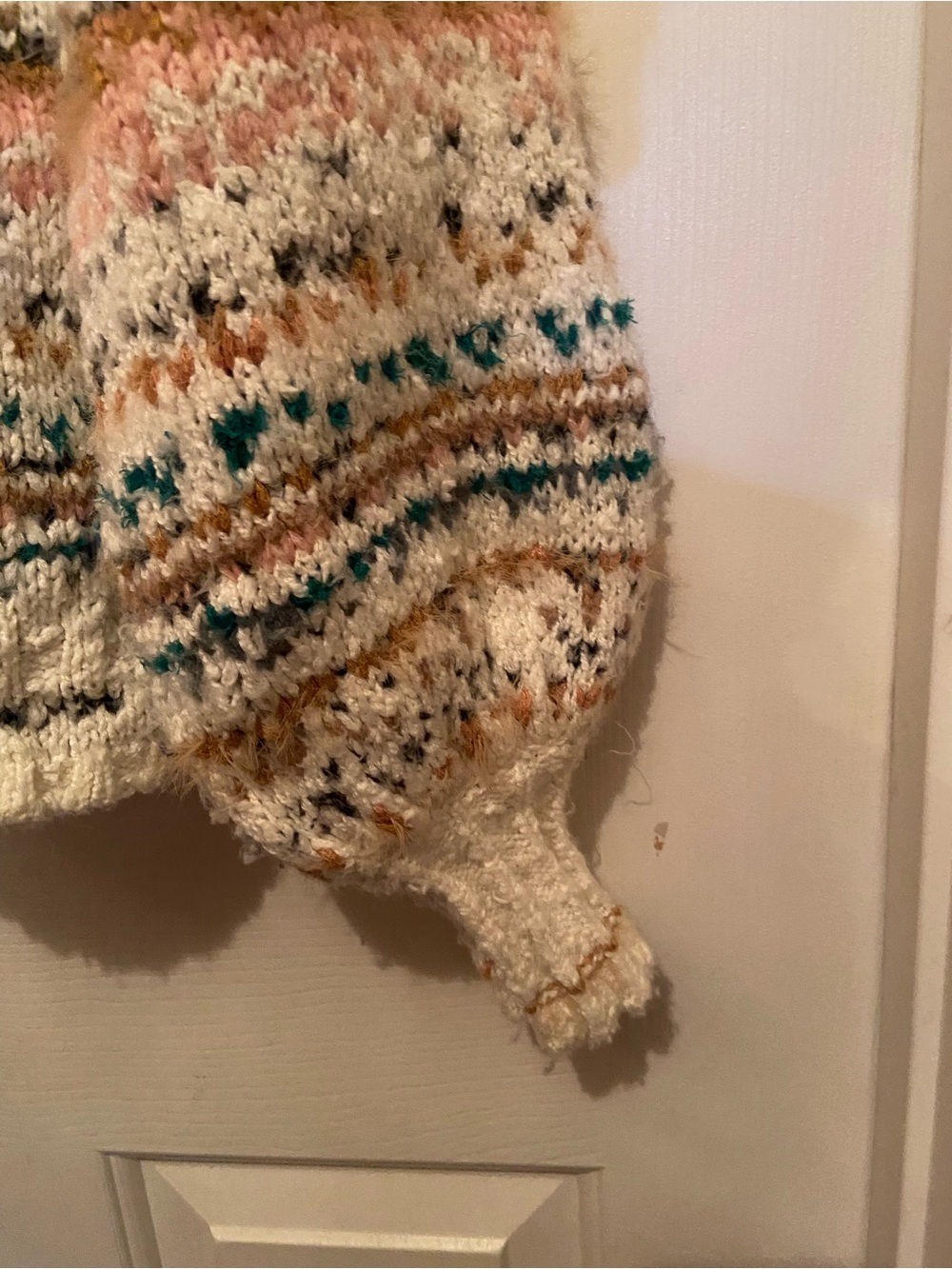 Anthropologie PilcroTurtleneck Sweater Cropped with Teal & Pink Accents - Picture 7 of 11